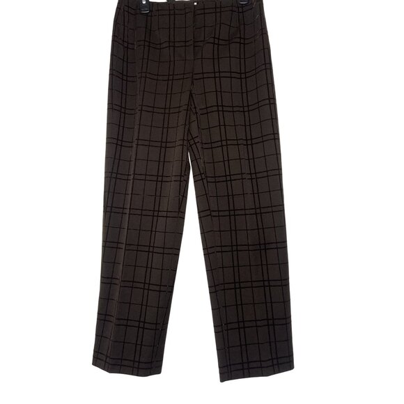 Talbots Pants - Talbots Petites Stretch Women's Plaid Pants Size 8 Brown/Black